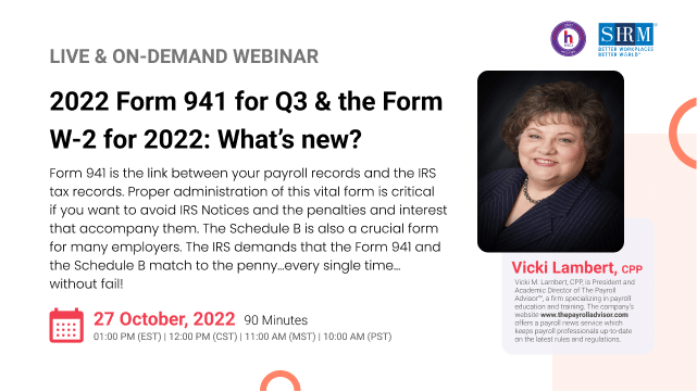 2022 Form 941 for Q3 & the Form W-2 for 2022: What’s new?