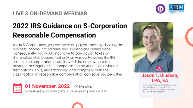 2022 IRS Guidance on S-Corporation Reasonable Compensation