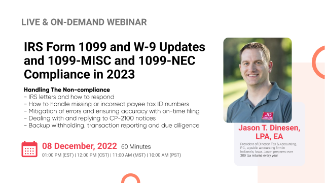 IRS Form 1099 and W-9 Updates and 1099-MISC and 1099-NEC Compliance in 2023