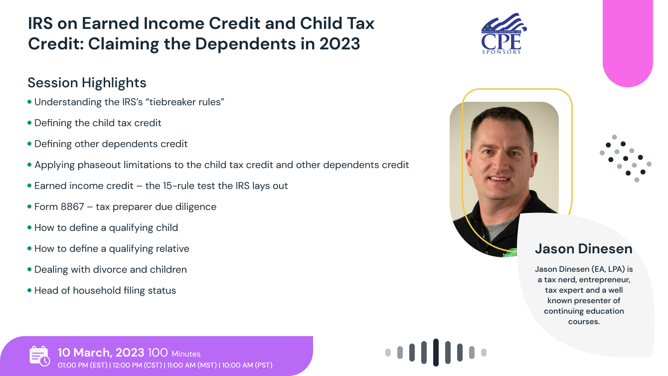 IRS on Earned Income Credit and Child Tax Credit: Claiming the Dependents in 2023