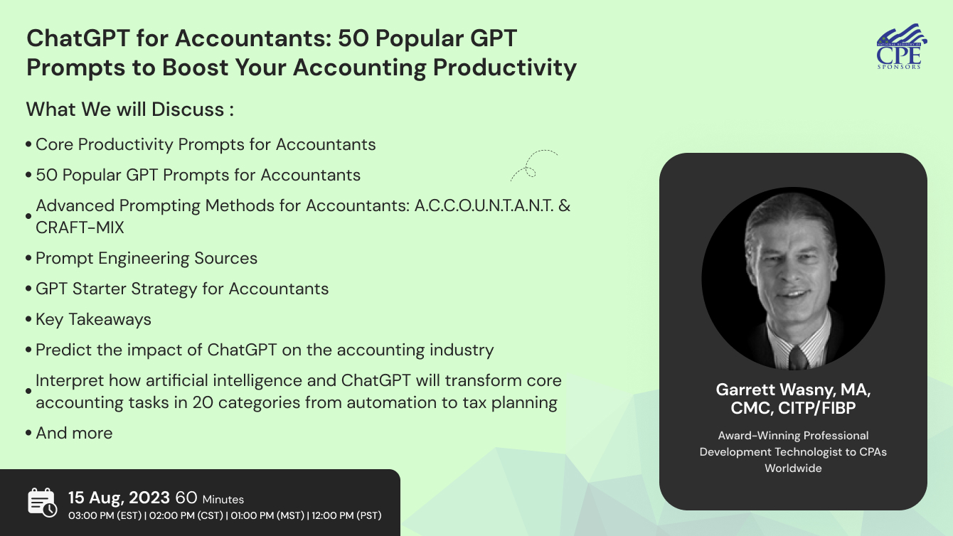 ChatGPT for Accountants: 50 Popular GPT Prompts to Boost Your Accounting Productivity