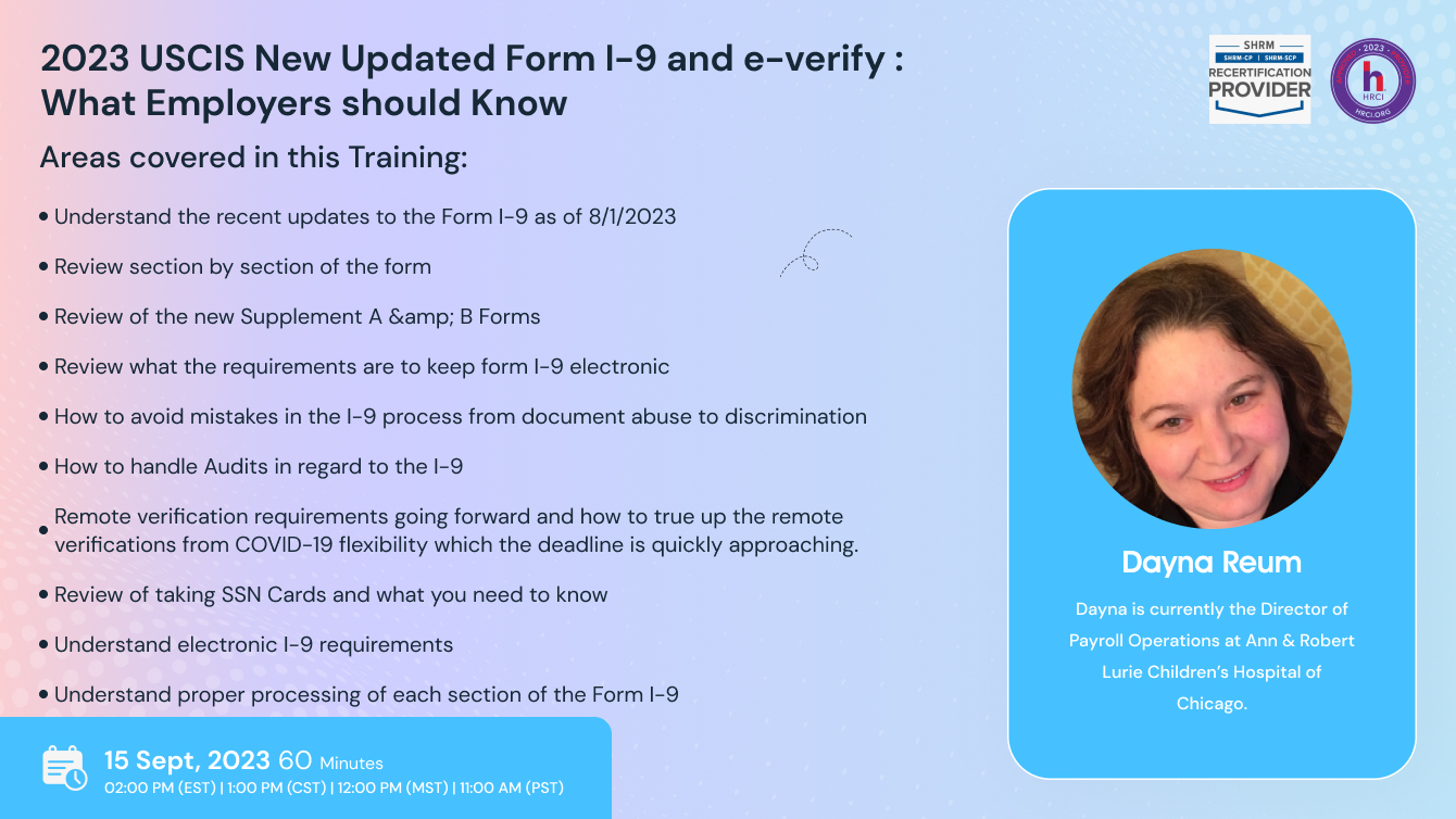 2023 USCIS New Updated Form I-9 and e-Verify: Preparing for the New Form I-9