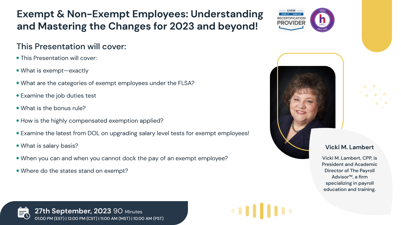 Exempt & Non-Exempt Employees: Understanding and Mastering the Changes for 2023 and beyond!