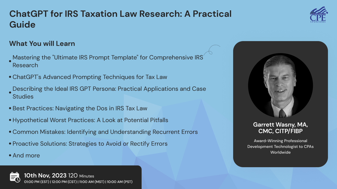 ChatGPT for IRS Taxation Law Research: A Practical Guide