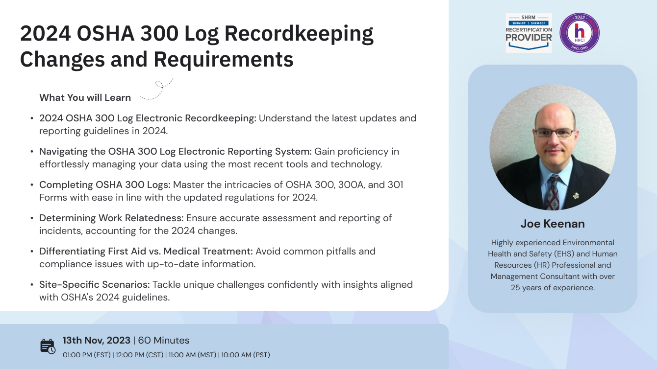 2024 OSHA 300 Log Recordkeeping Changes and Requirements