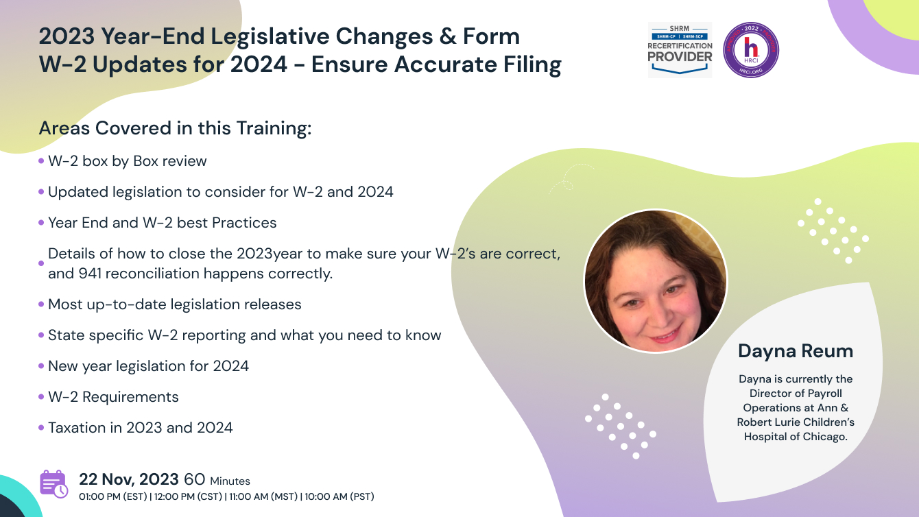 2023 Year-End Legislative Changes & Form W-2 Updates for 2024 - Ensure Accurate Filing