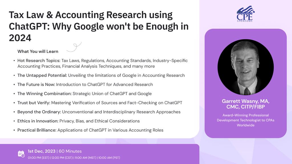 Tax Law & Accounting Research using ChatGPT: Why Google won't be Enough in 2024