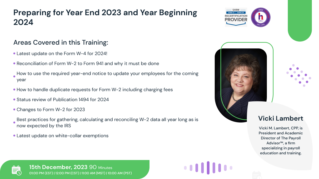 Preparing for Year End 2023 and Year Beginning 2024