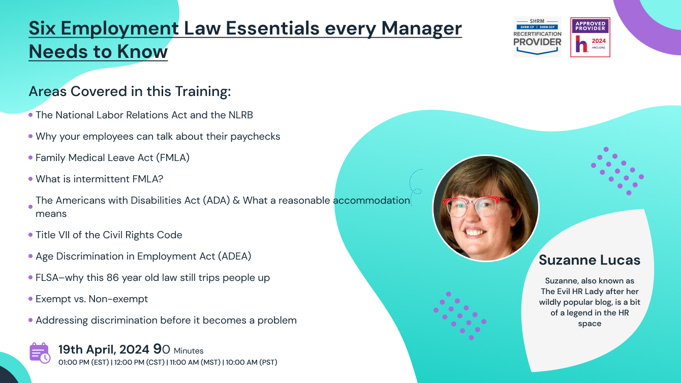 Six Employment Law Essentials every Manager Needs to Know