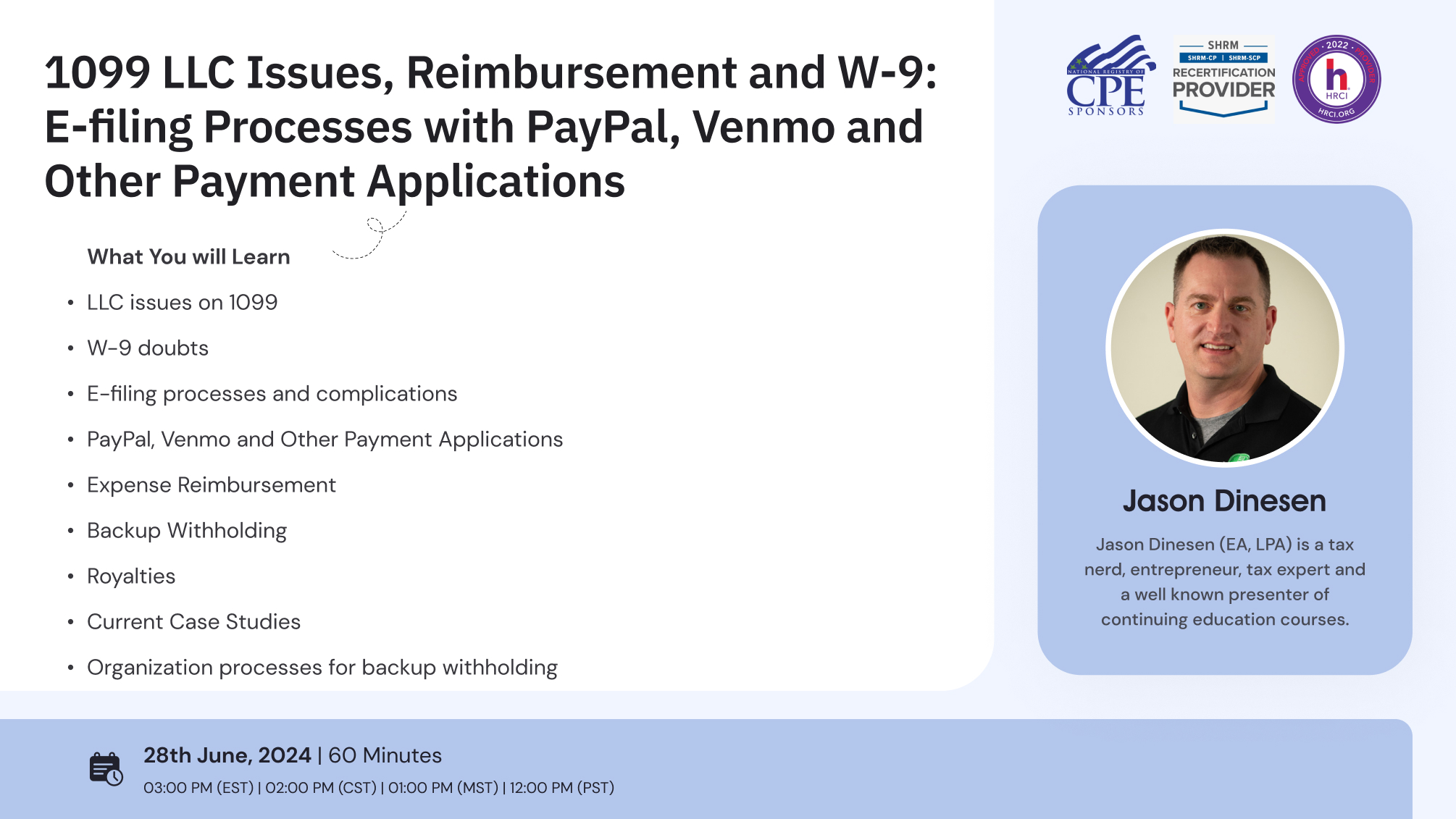 1099 LLC Issues, Reimbursement and W-9: E-filing Processes with PayPal, Venmo and Other Payment Applications