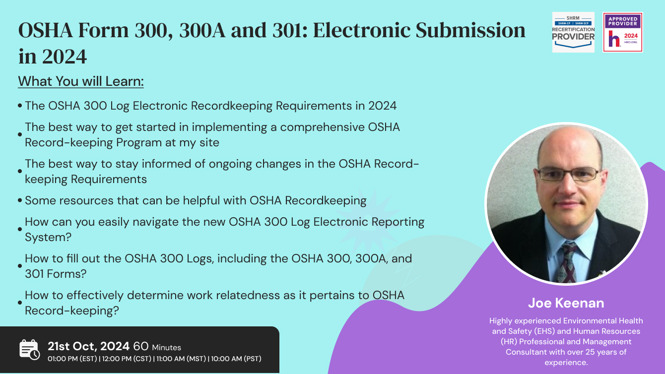 OSHA Form 300A, 300 and 301: Electronic Submission in 2024