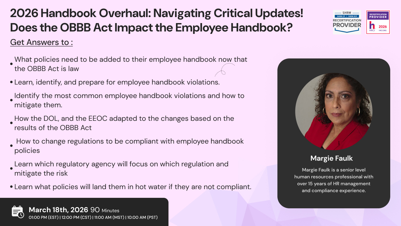 2026 Employee Handbook Overhaul: Navigating Critical Updates! Does the OBBB Act Impact the Employee Handbook?