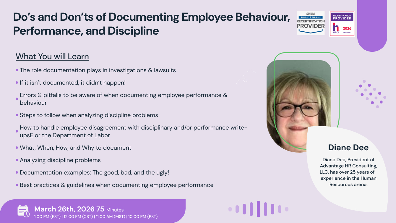 Do’s and Don’ts of Documenting Employee Behaviour, Performance, and Discipline