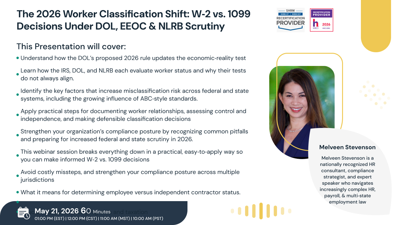 The 2026 Worker Classification Shift: W-2 vs. 1099 Decisions Under DOL, EEOC & NLRB Scrutiny