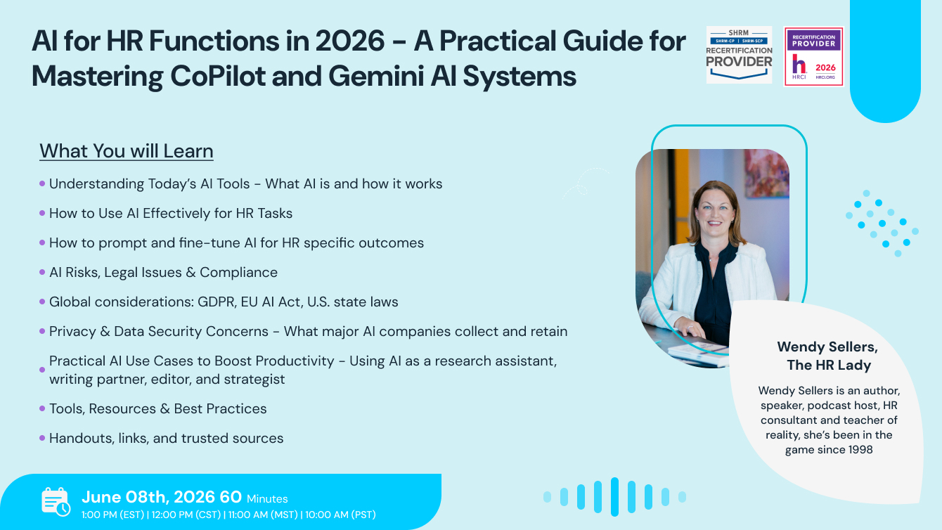 AI for HR Functions in 2026 - A Practical Guide for Mastering CoPilot and Gemini AI Systems