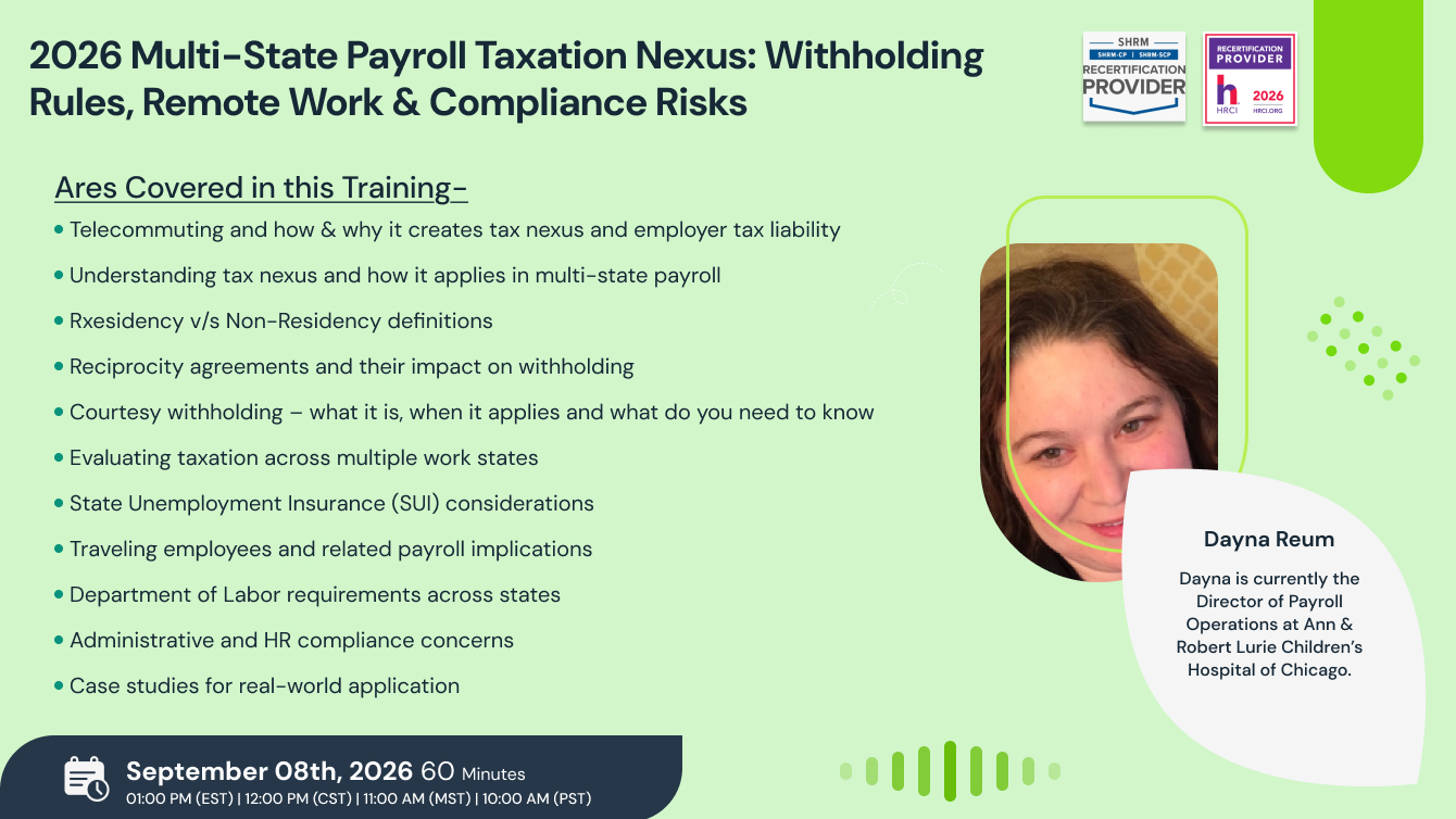 2026 Multi-State Payroll Taxation Nexus: Withholding Rules, Remote Work & Compliance Risks