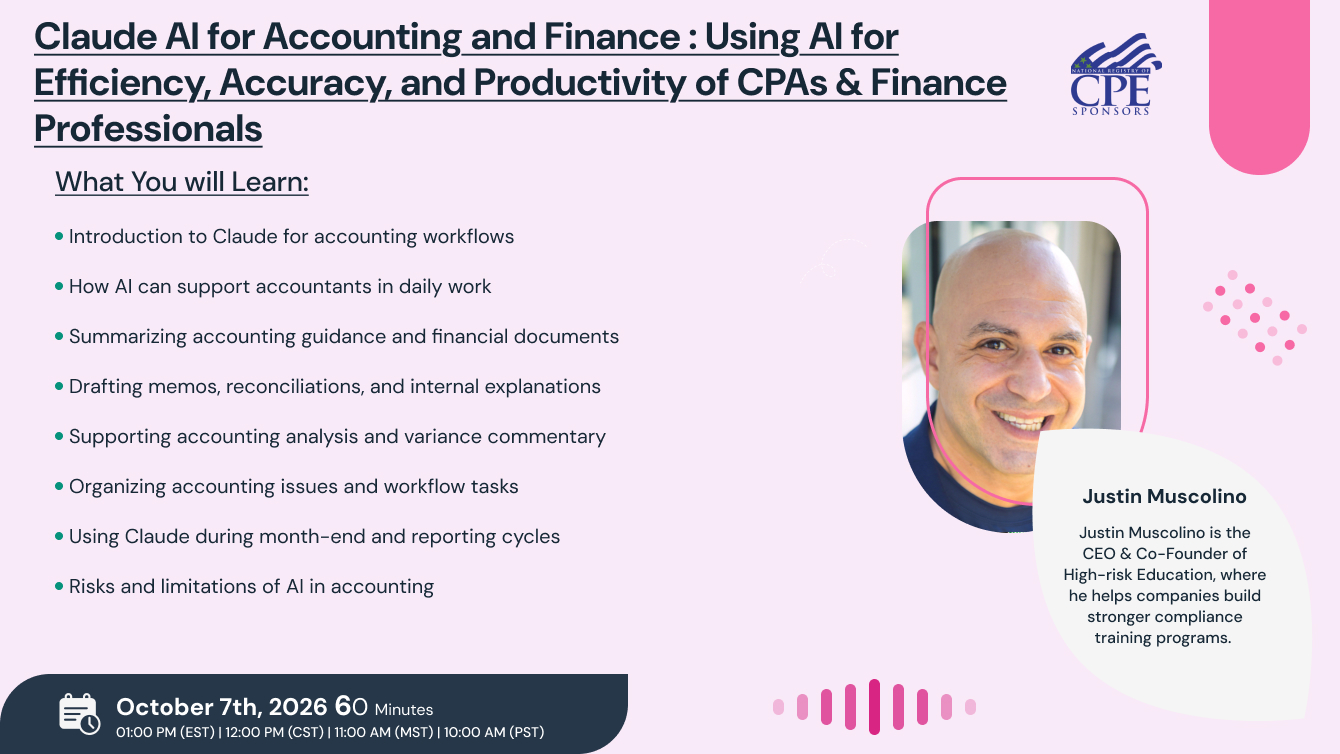 Claude AI for Accounting and Finance : Using AI for Efficiency, Accuracy, and Productivity of CPAs & Finance Professionals